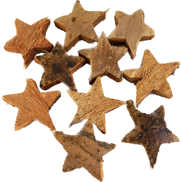 Wooden stars - set of 10 pcs