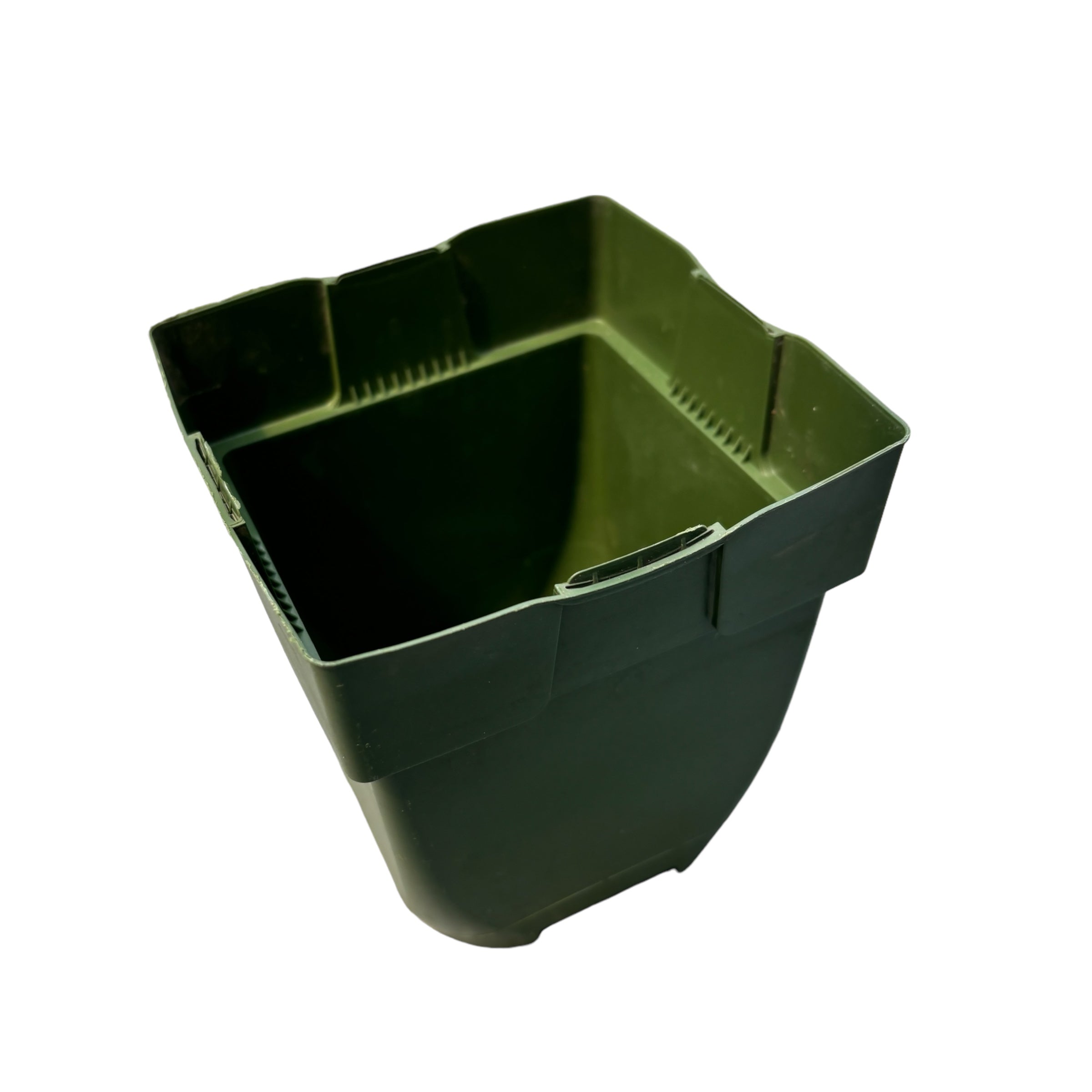 Quadratischer grüner Plastiktopf D11 cm – Secret Garden Plant Shop