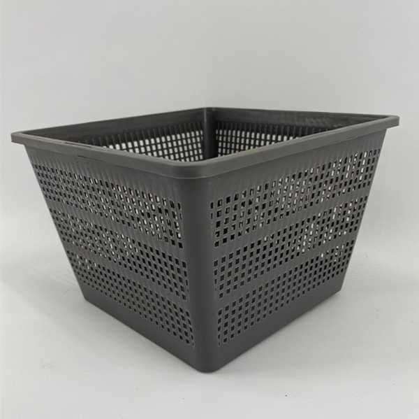 Black/grey basket type pots 18x18 cm