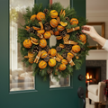 Special fir wreath with dried oranges and cinnamon