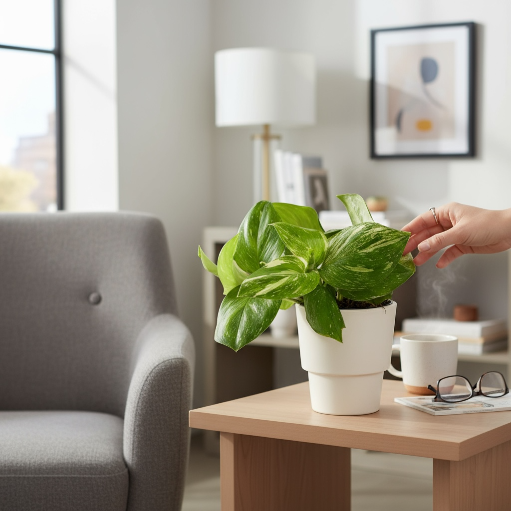 Scindapsus pictus ‘Rubicon’  – frunzis catifelat cu irizatii argintii