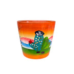 Ghiveci ceramic pictat manual – model desertic colorat, ideal pentru cactusi si suculente