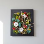 Tablou licheni stabilizati si elemente decorative naturale, pret atractiv