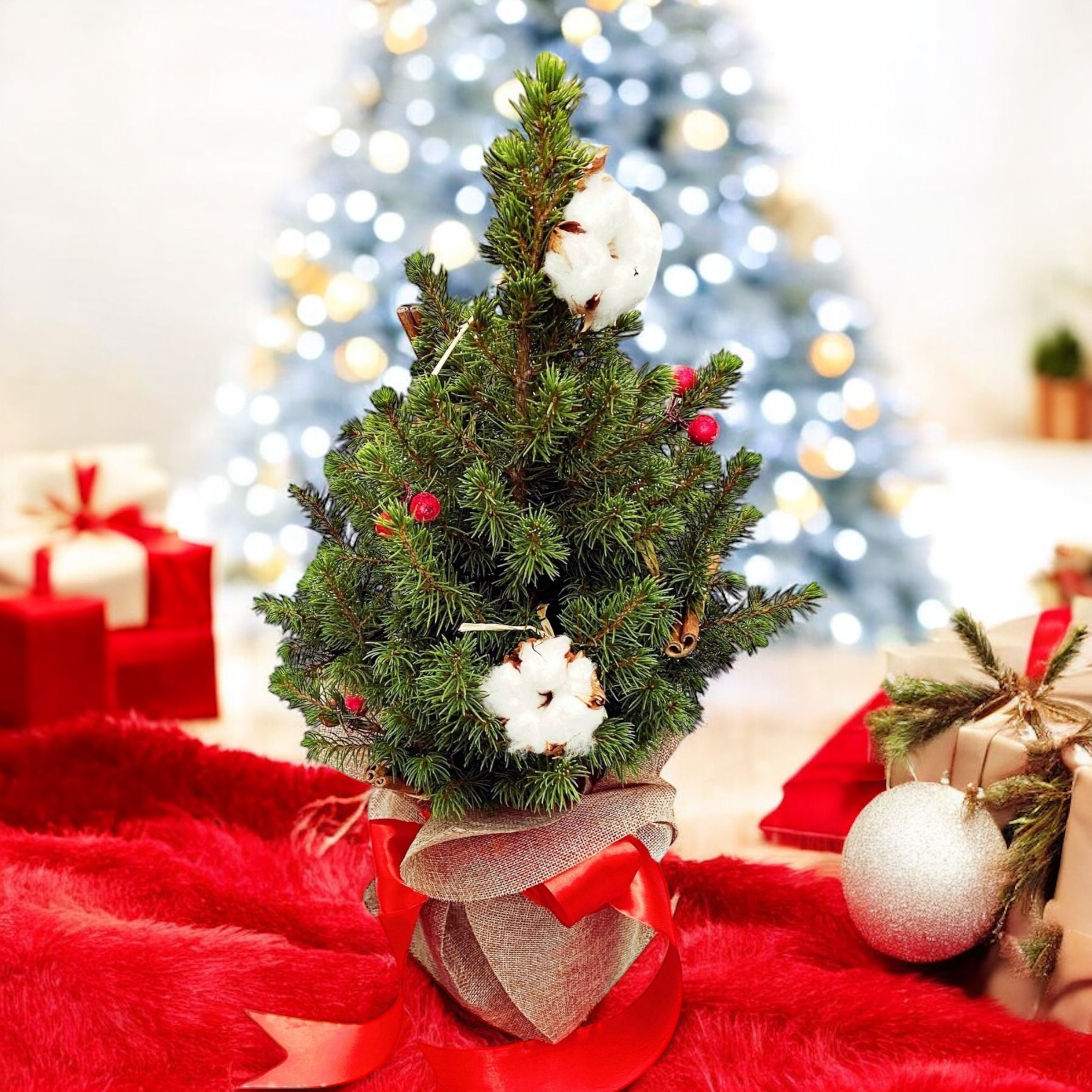 Brad in ghiveci impodobit ‘Joy’