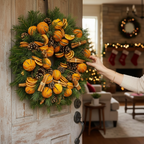 Special fir wreath with dried oranges and cinnamon
