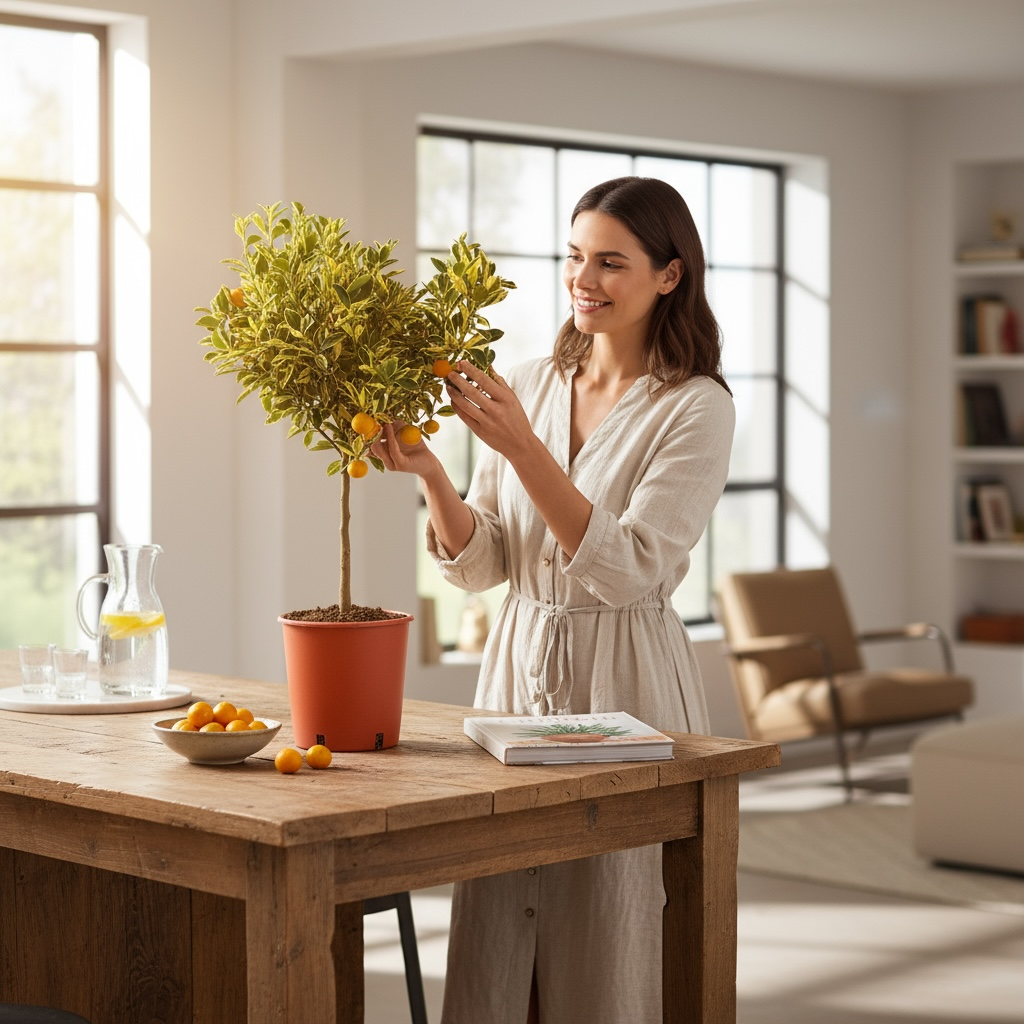 Citrus microcarpa 'Variegata' - Calamondin cu frunze si fructe variegate