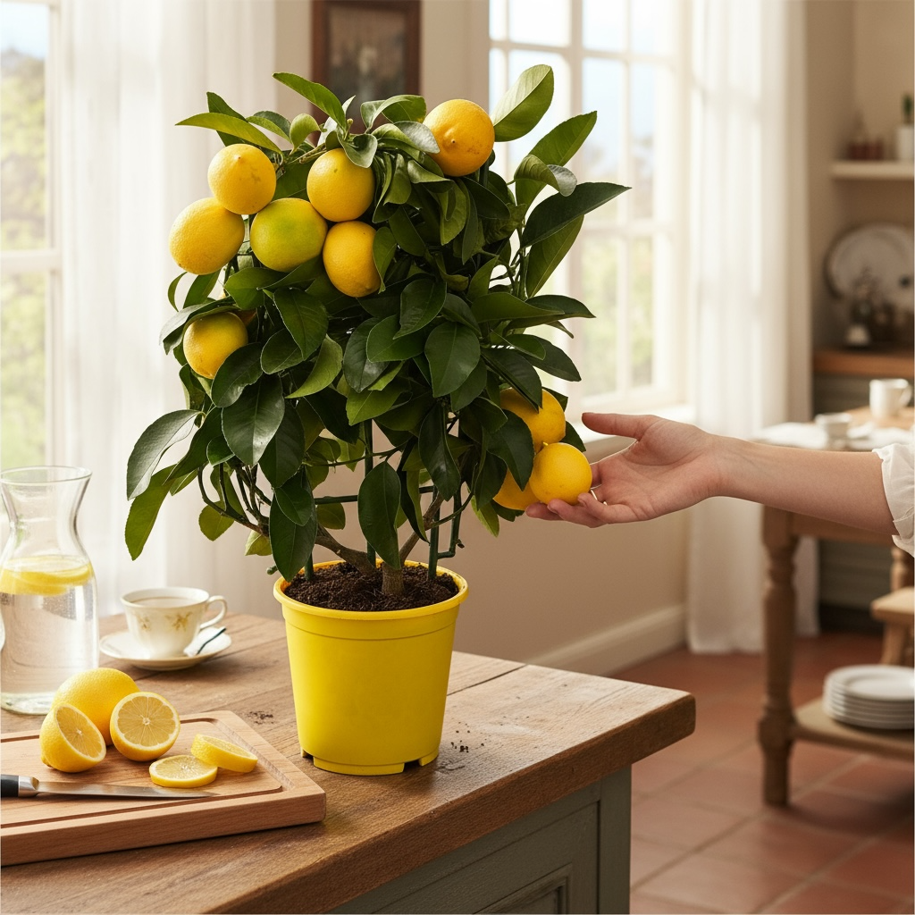 Lamai la ghiveci, Meyer Lemon Lisa (Citrina) - pe spalier