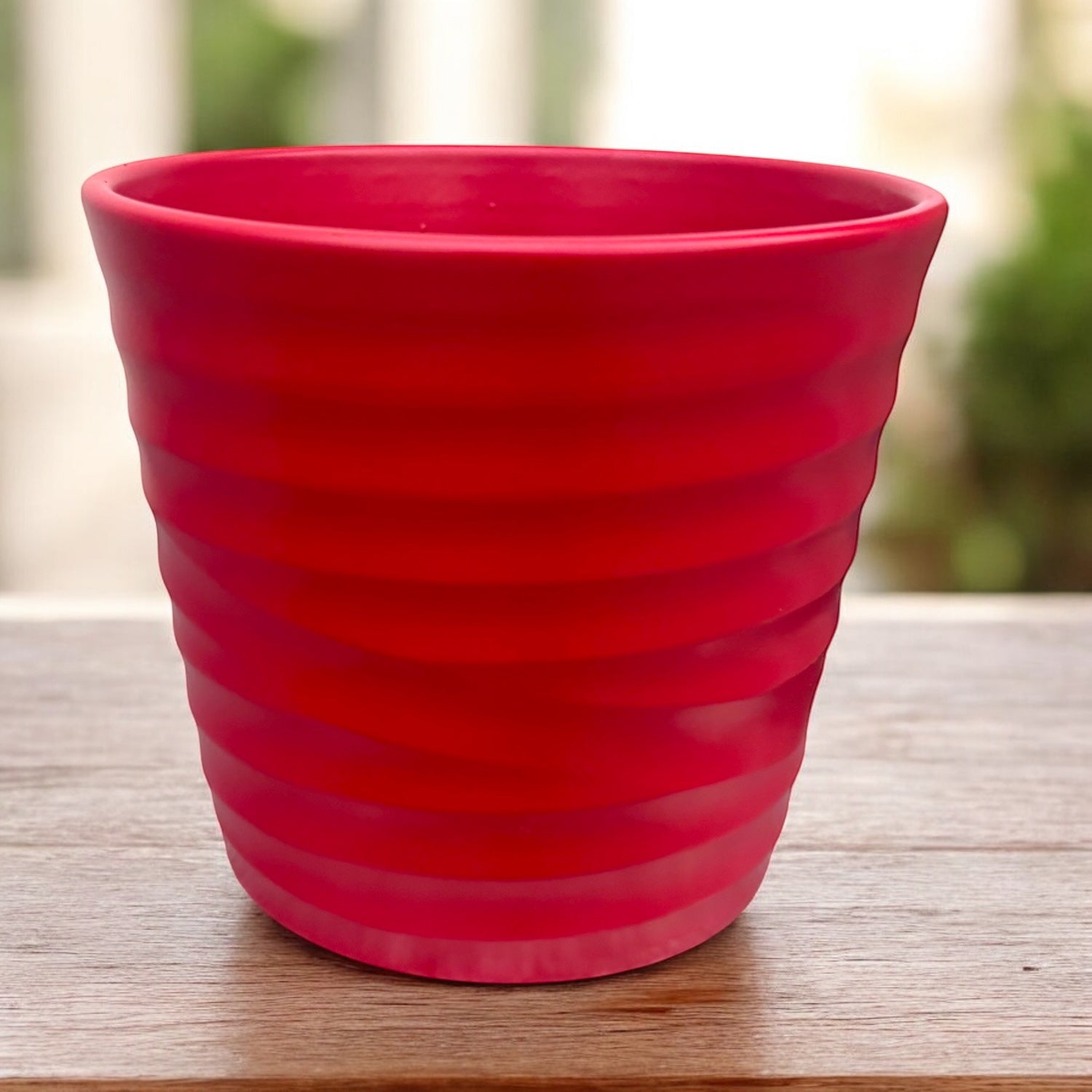 Ghiveci decorativ ceramic „Wave Red” – D14 cm