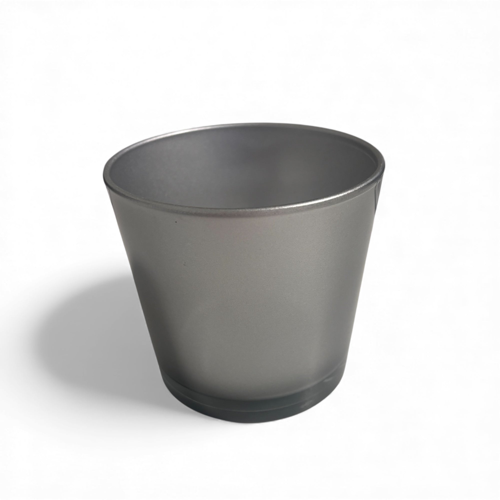 Vas sticla argintiu - design modern si minimalist