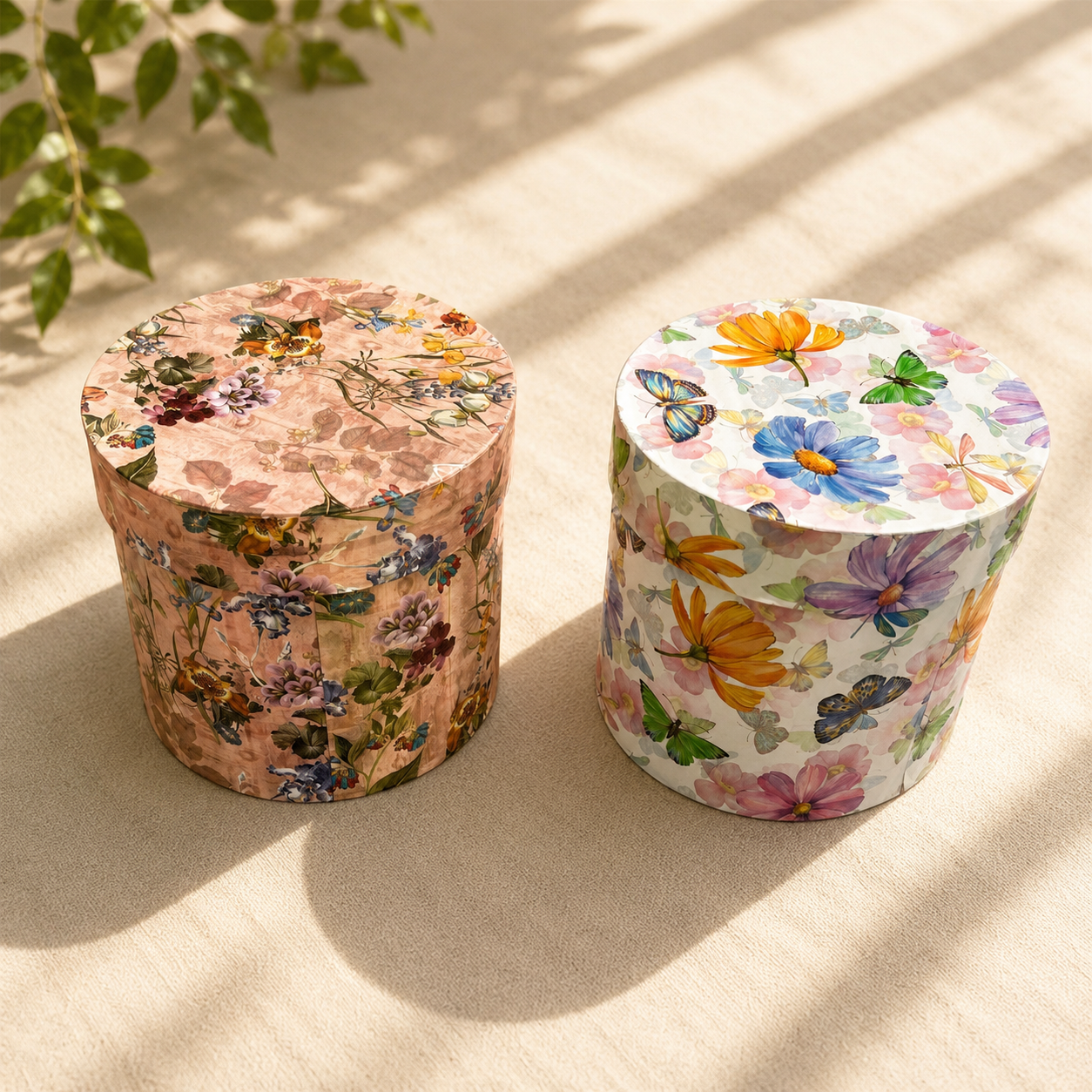 Cutie decorativa rotunda - model floral