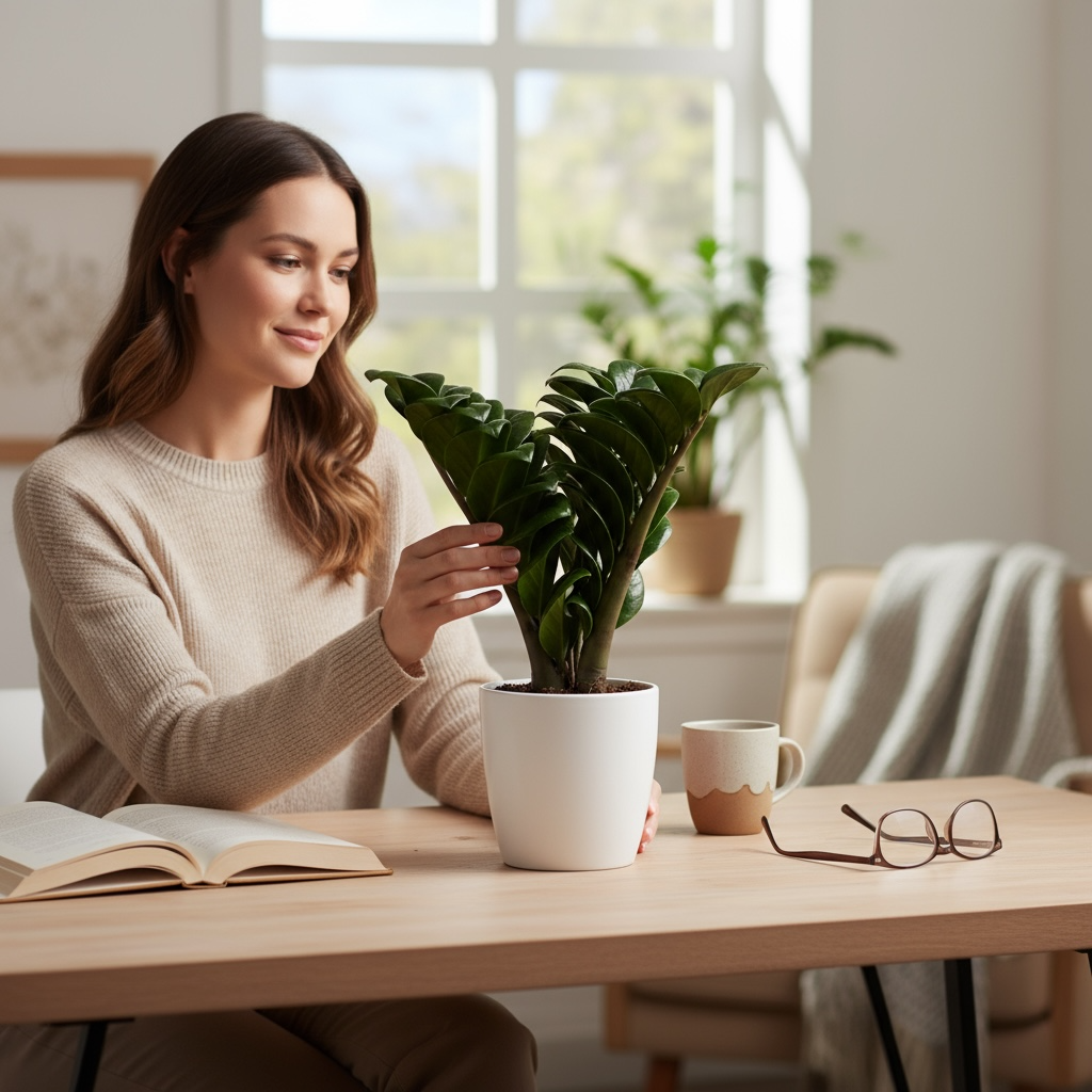 Zamioculcas zamiifolia ‘Zenzi’ – eleganta compacta, perfecta pentru orice spatiu verde