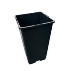 Négyzet alakú szürke műanyag cserép D11 cm H19