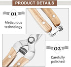 Foarfeca de gradina din otel inoxidabil cu maner de lemn - pomicultura, viticultura, recoltare, floricultura