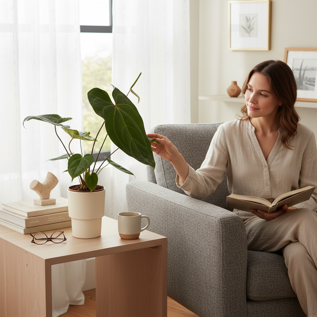 Anthurium papillilaminum – specie botanica rara cu frunze catifelate si aspect luxuriant