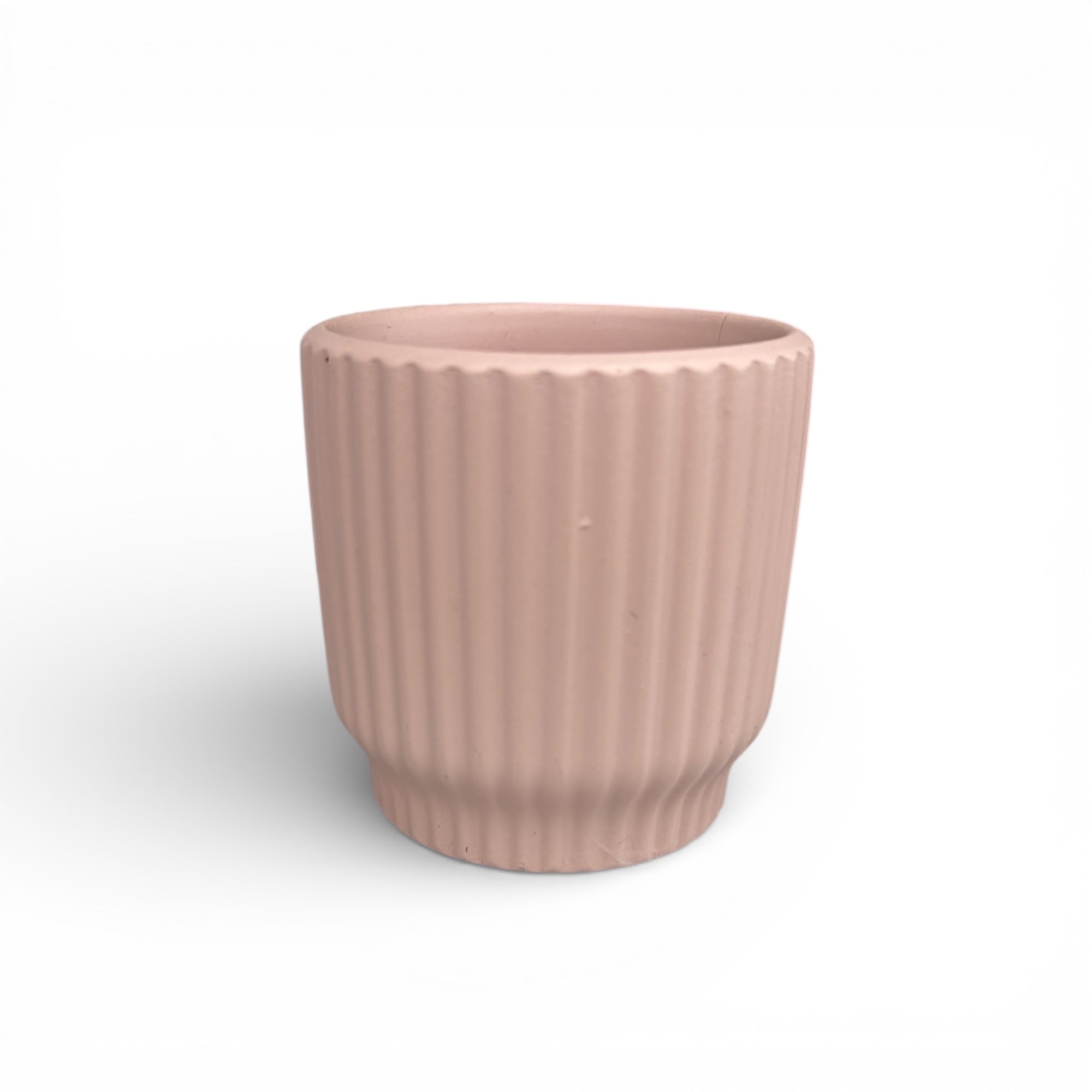 Maceta decorativa de cerámica blanca D6 cm