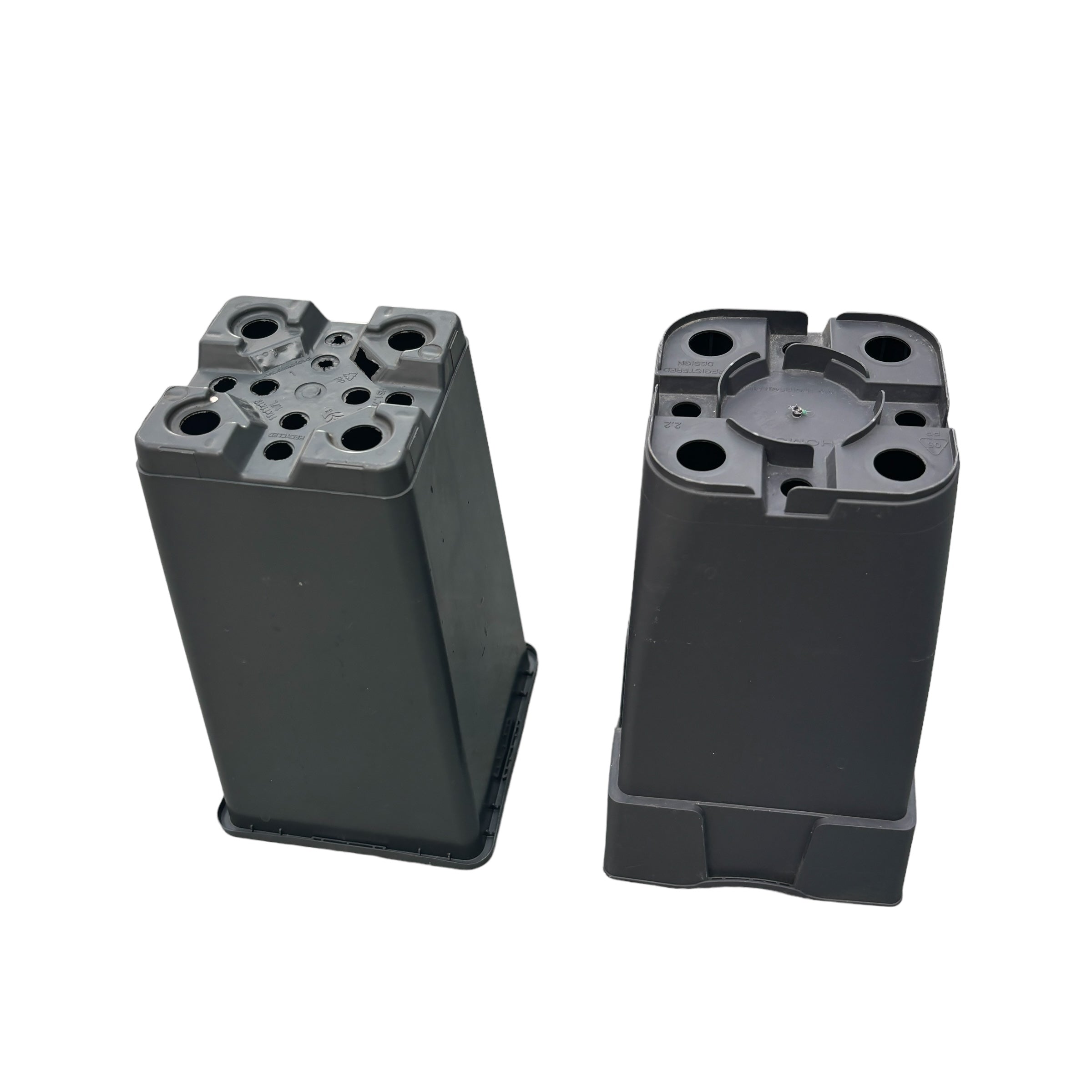 Ghiveci plastic patrat gri D11 cm H19