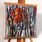 Tablou unic - "Amurg de foc : Siluete in Iarna"