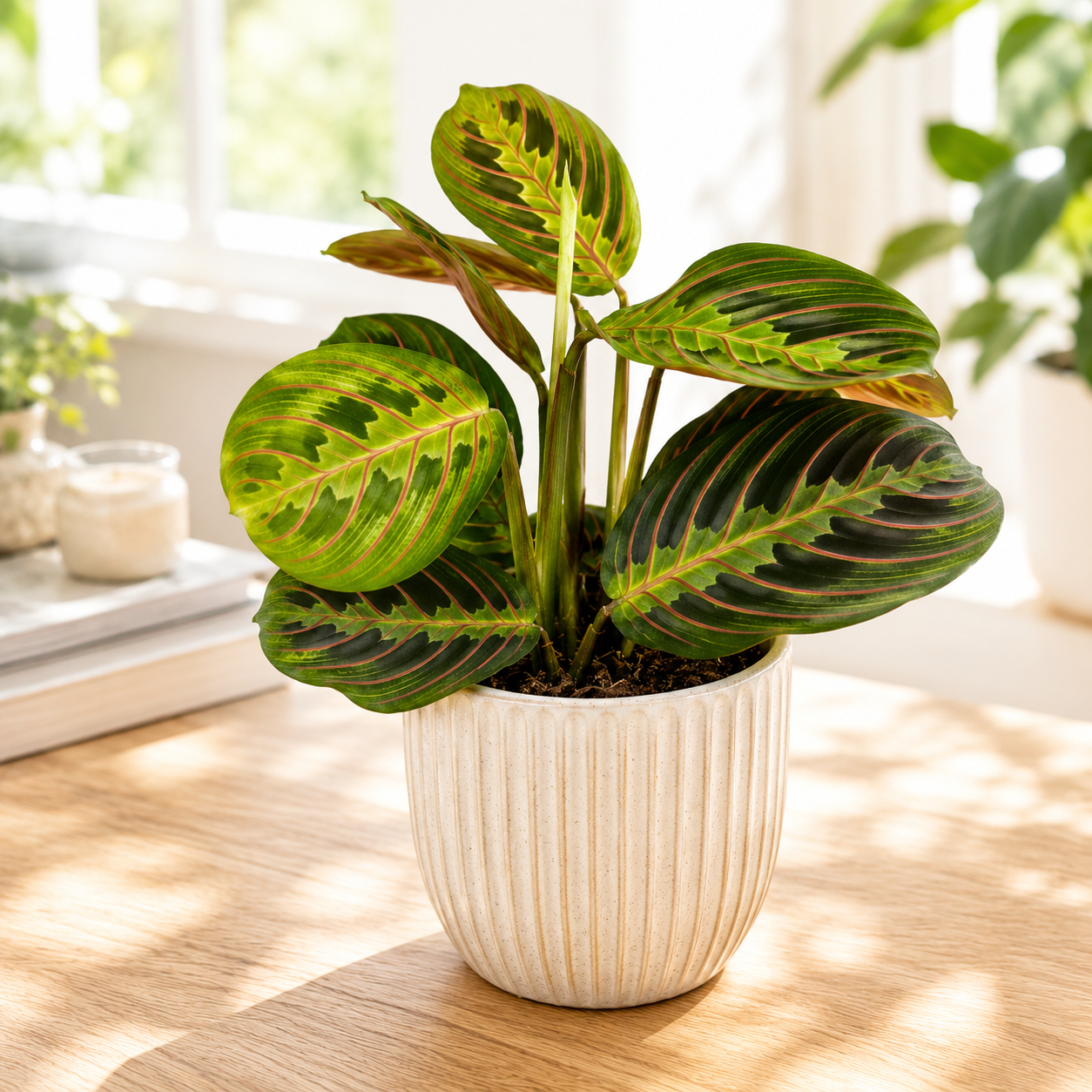 Maranta leuconeura var. erythroneura (Tricolor) - Prayer Plant