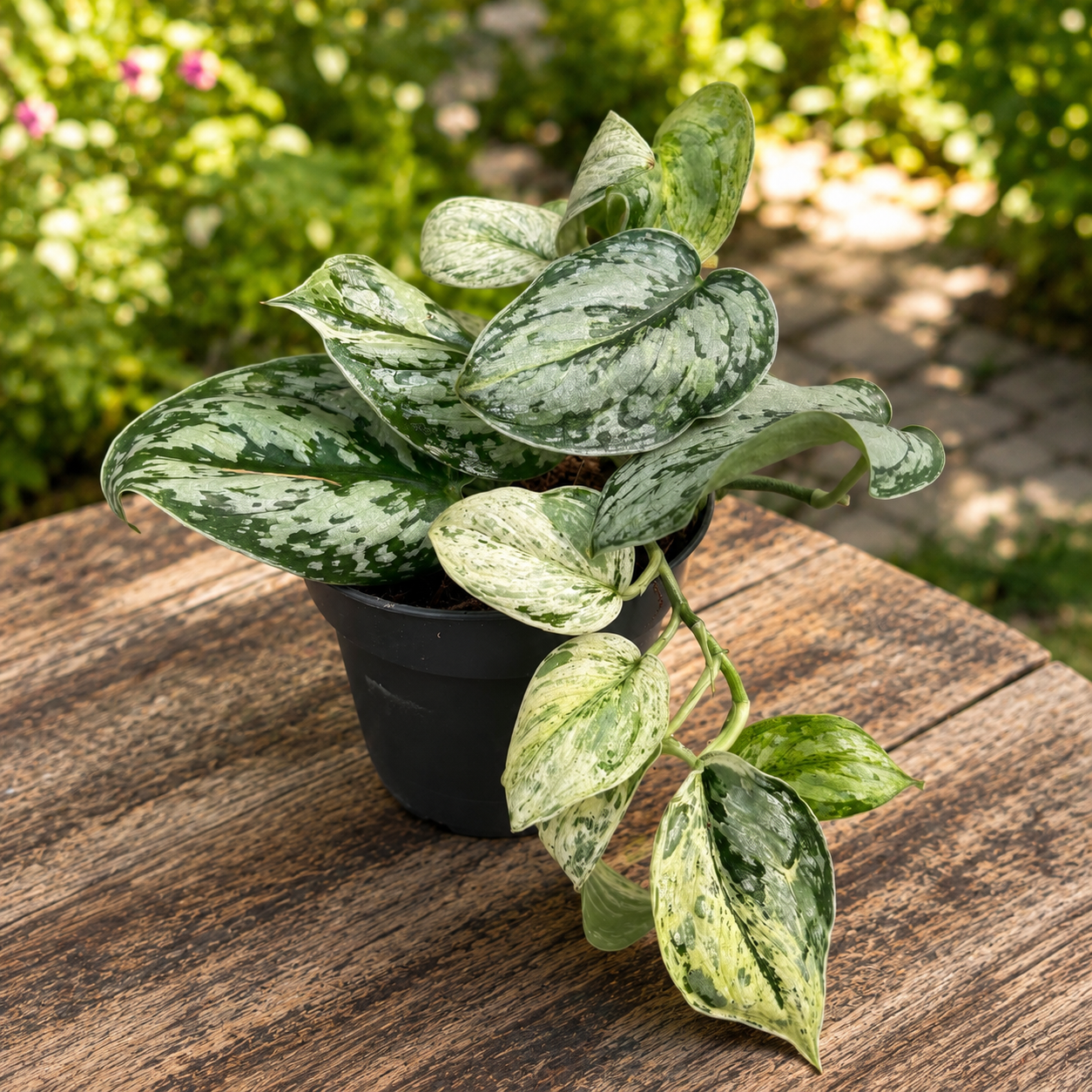 Scindapsus 'Peasun' – erittäin kirjava kuviointi