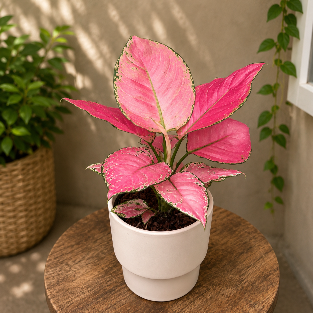Aglaonema ‘Geely Red’ - planta de interior cu foliaj roz-intens spectaculos