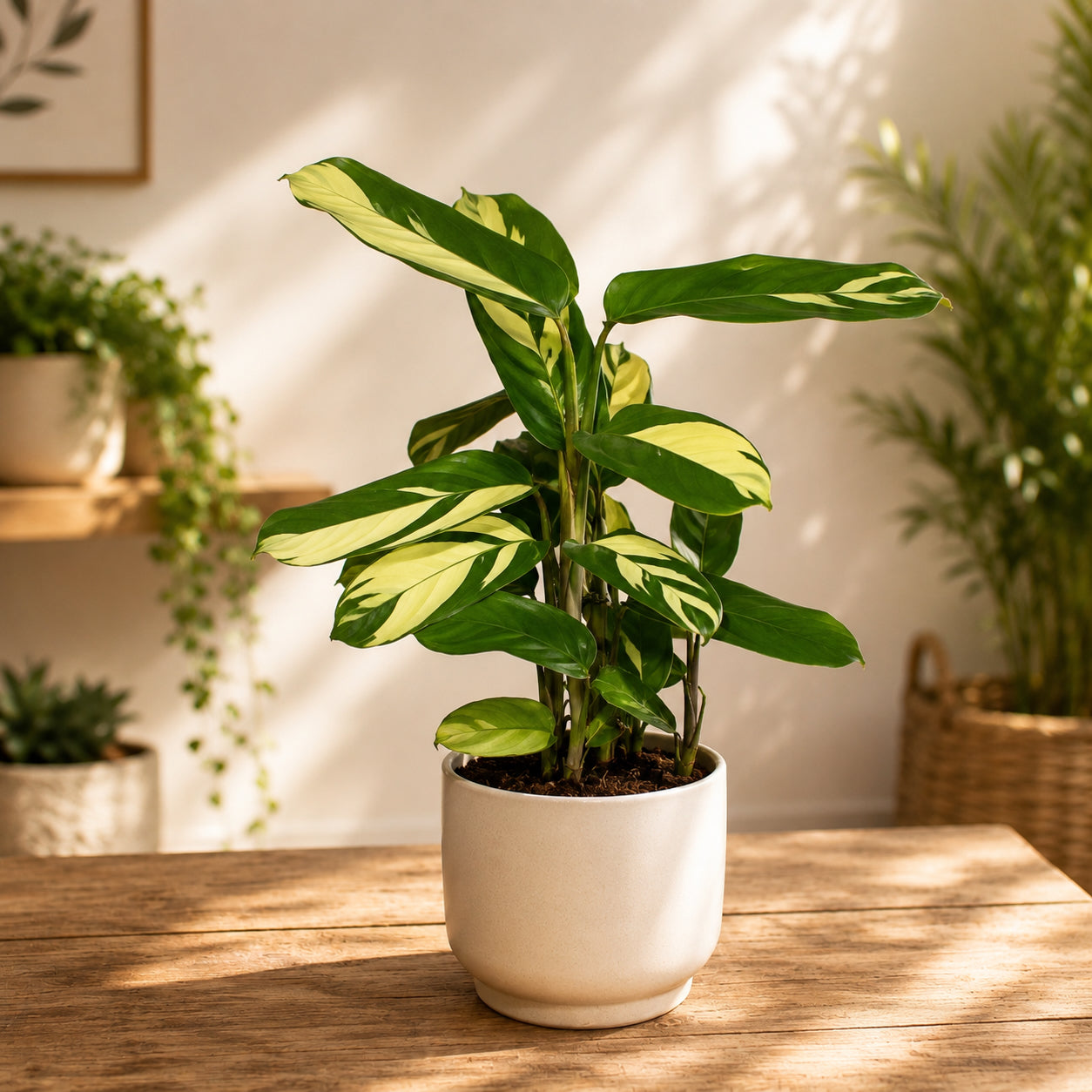 Ctenanthe lubbersiana ‘Golden Mosaic’ - frunzis decorativ de impact, usor de intretinut