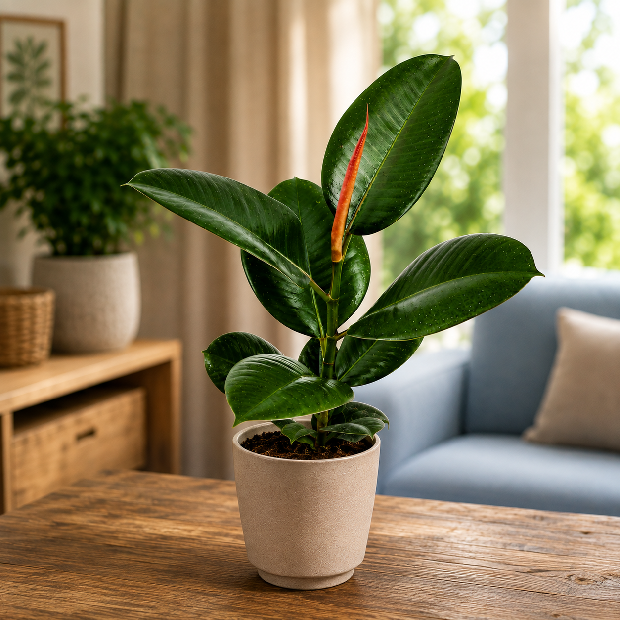 Ficus elastica ‘Robusta’ (Rubber Plant 'Robusta')
