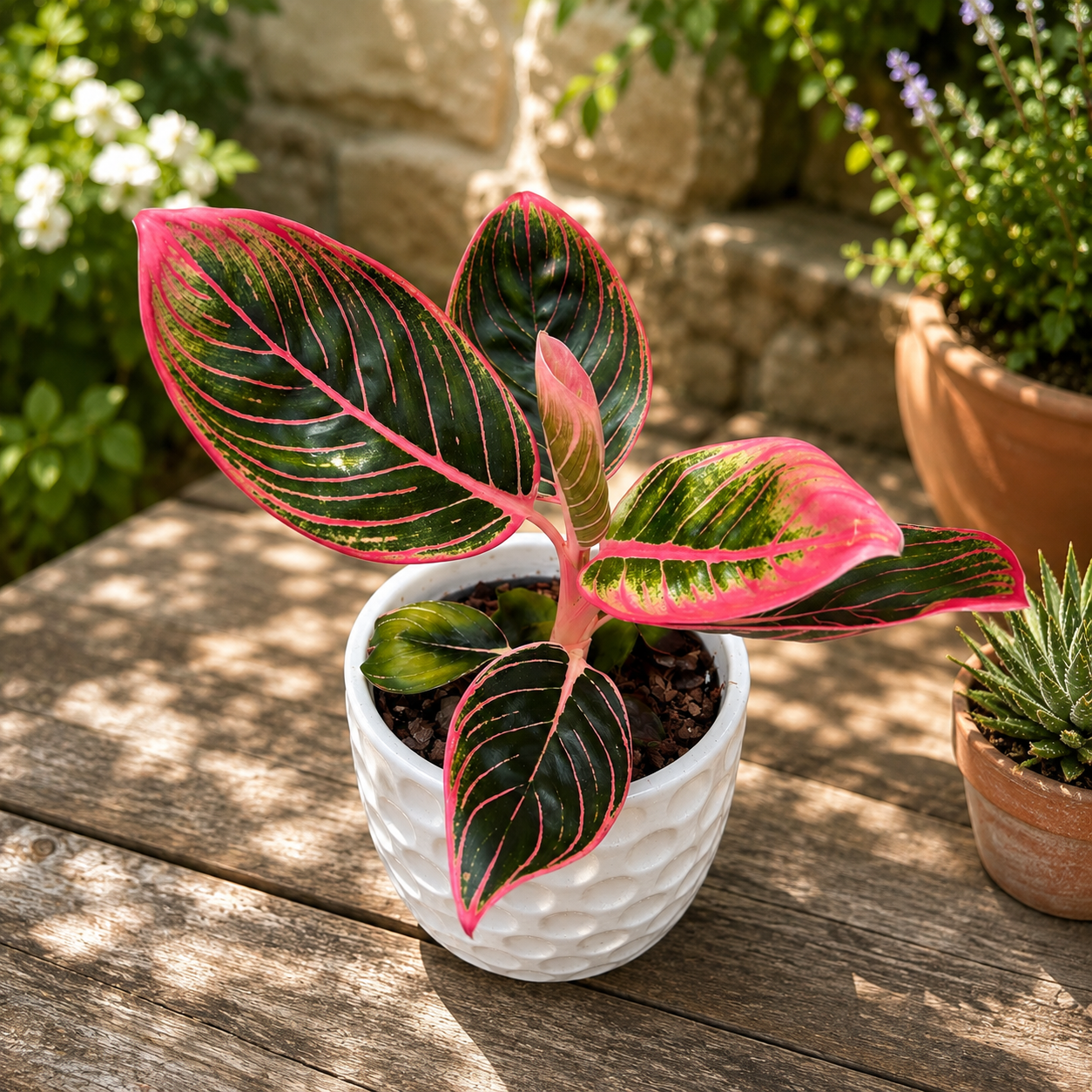 Aglaonema 'Red Lip' – Aglaonema mit intensiv roten Adern und Rändern