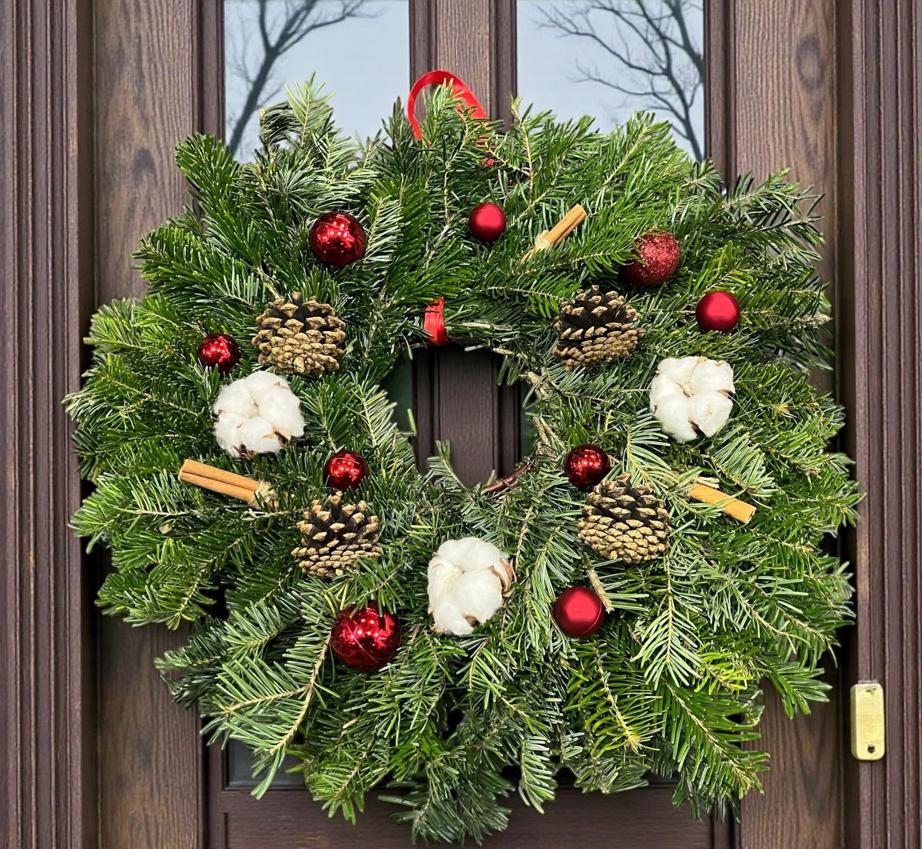 Coronita de Craciun cu brad natural si bumbac