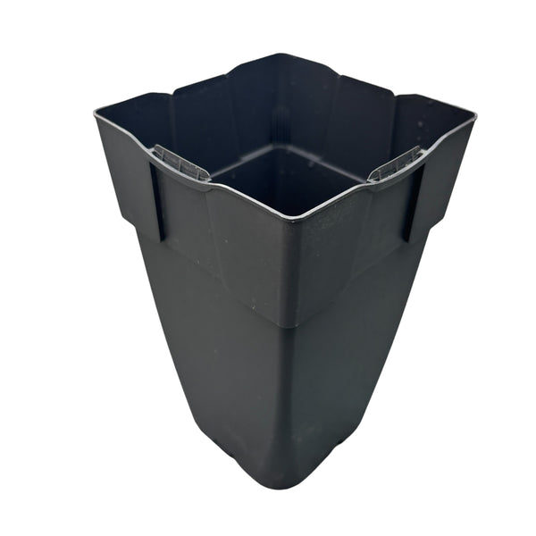 Gray square plastic pot D11 cm H19