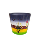 Ghiveci ceramic pictat manual – model desertic colorat, ideal pentru cactusi si suculente