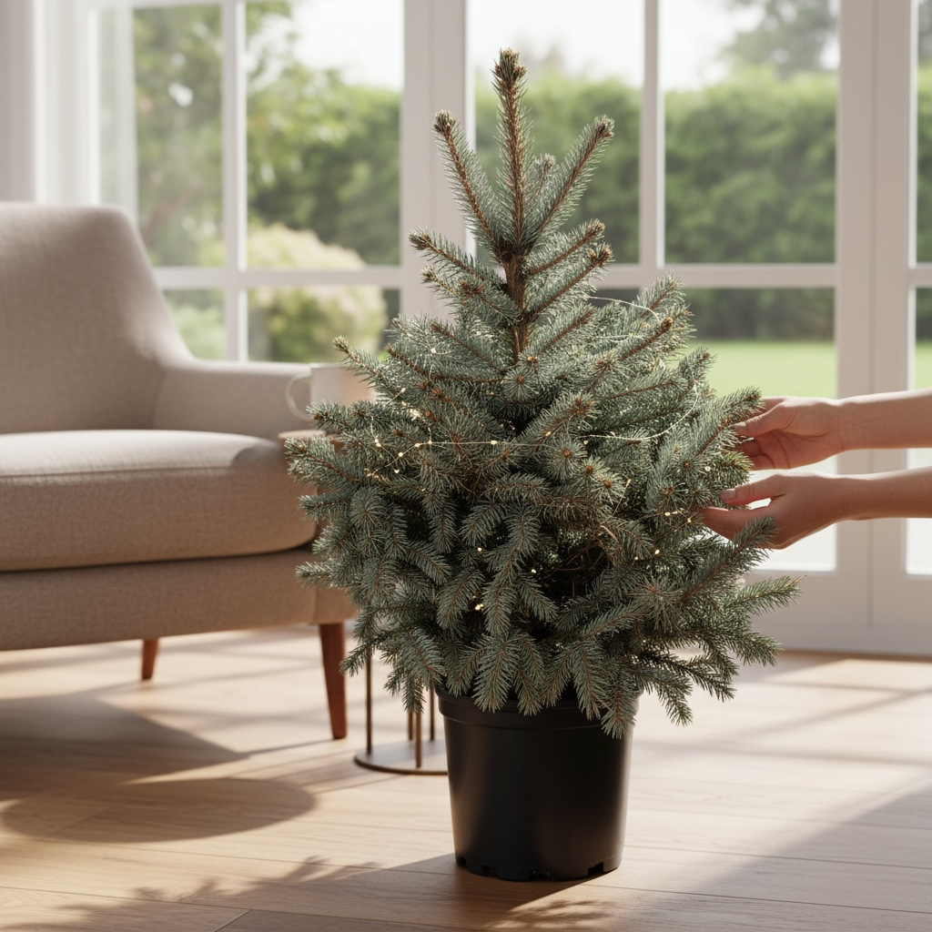 Brad argintiu in ghiveci XL - Picea pungens 'Super Blue' H85-90 cm