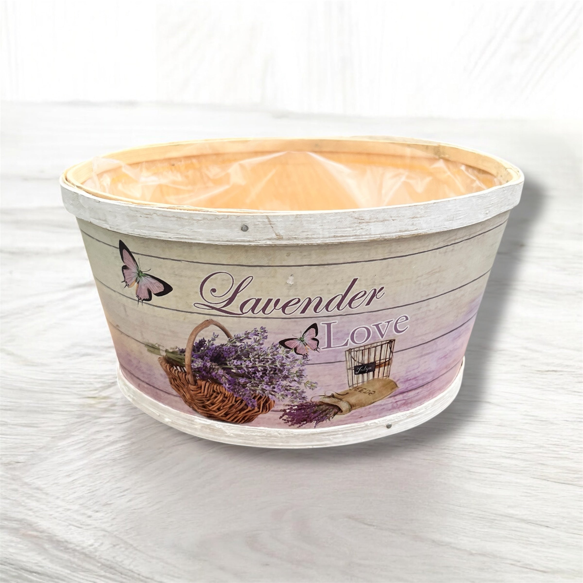 Cos decorativ din lemn "Lavender Love"