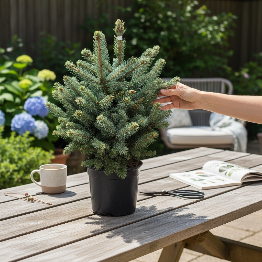 Brad argintiu in ghiveci - Picea pungens 'Super Blue' H60-70 cm