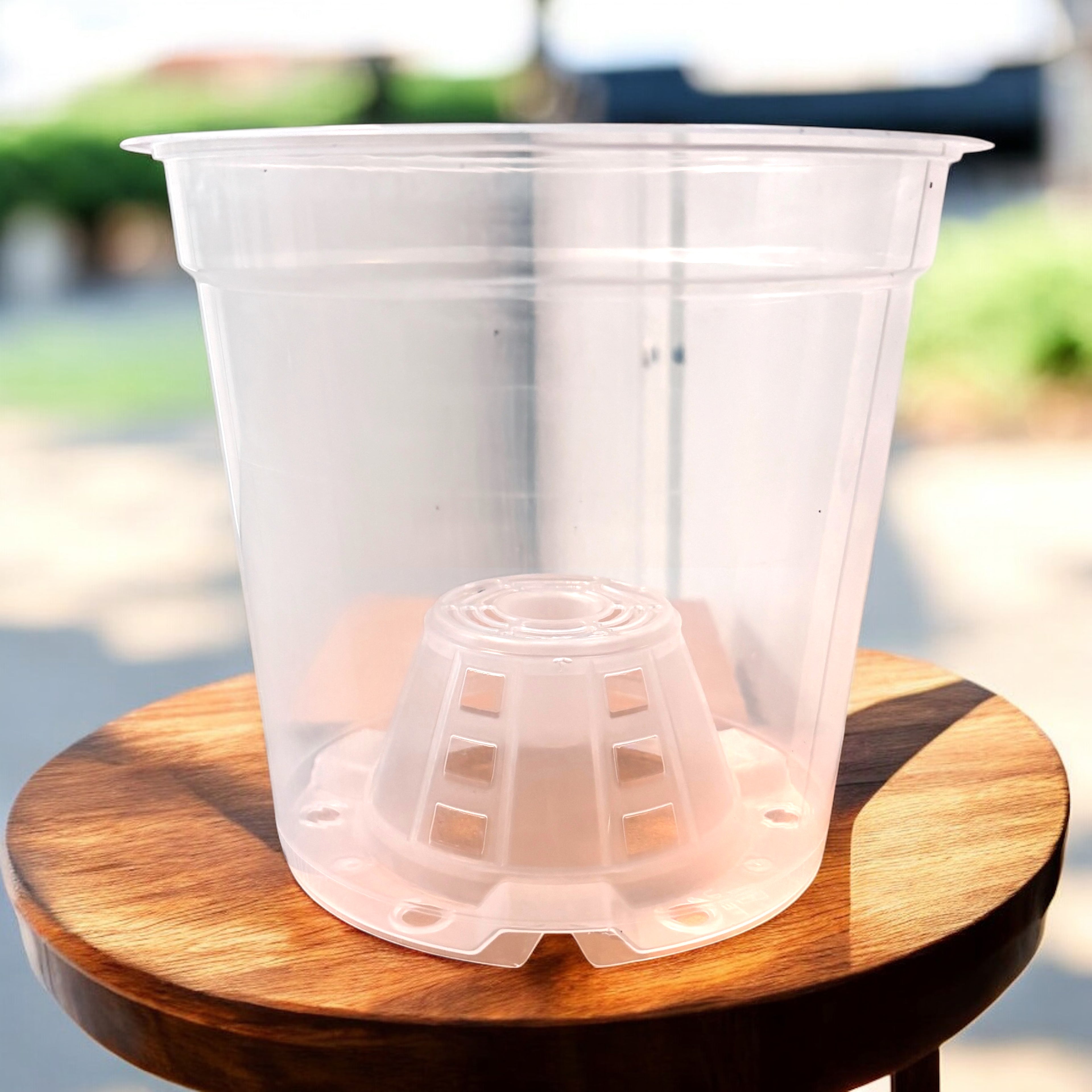 Ghiveci orhidee transparent, plastic D17cm