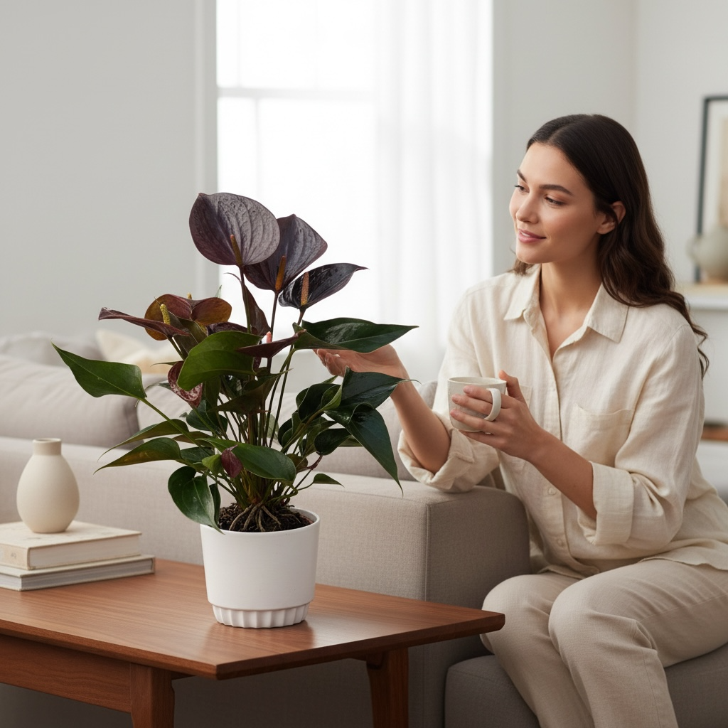 Anthurium ‘Chelsey Chocolate’ - flori spectaculoase