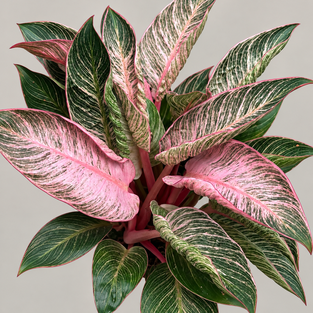 Philodendron ‘Pink Birkin’ - strong variegation