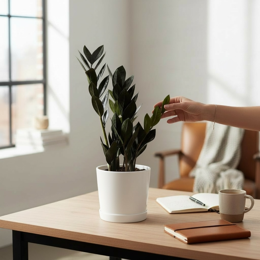 Zamioculcas zamiifolia 'Raven ZZ' ('Dowon') D14 - planta ZZ cu frunze negre lucioase