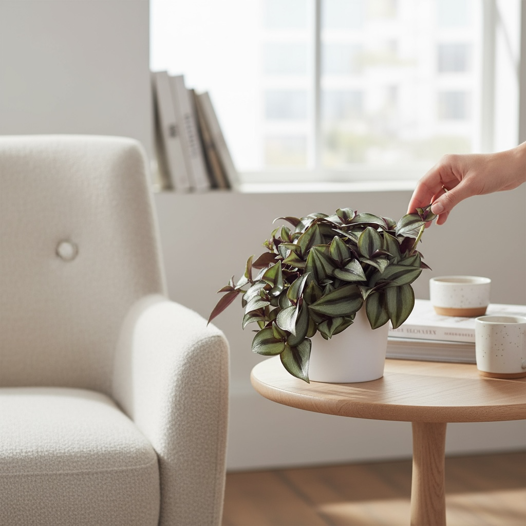 Tradescantia zebrina ‘Silver Sicilian’ - frunzis argintiu spectaculos