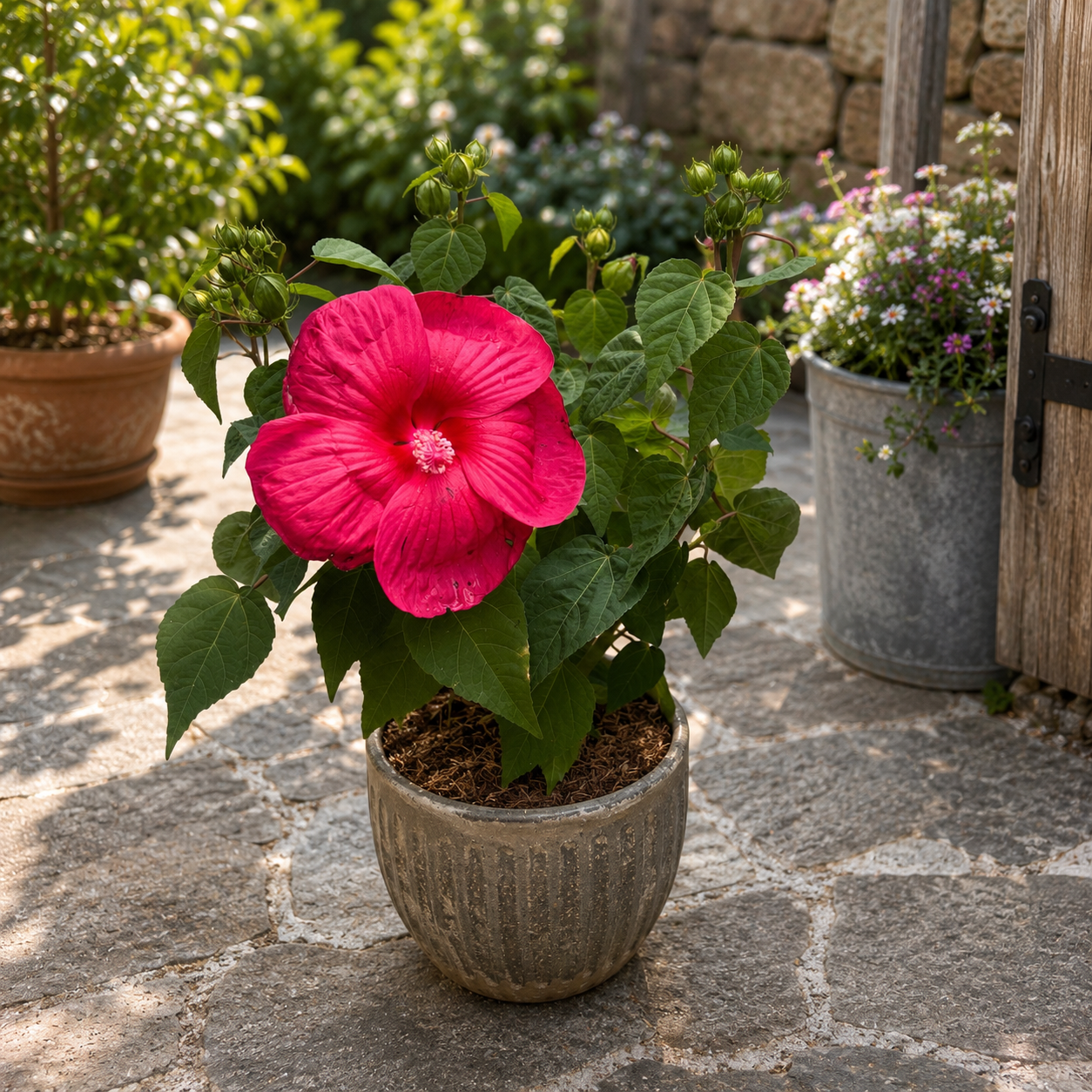 Hibiscus moscheutos „Extreme Magenta” – Évelő Hibiscus óriási magenta színű virágokkal