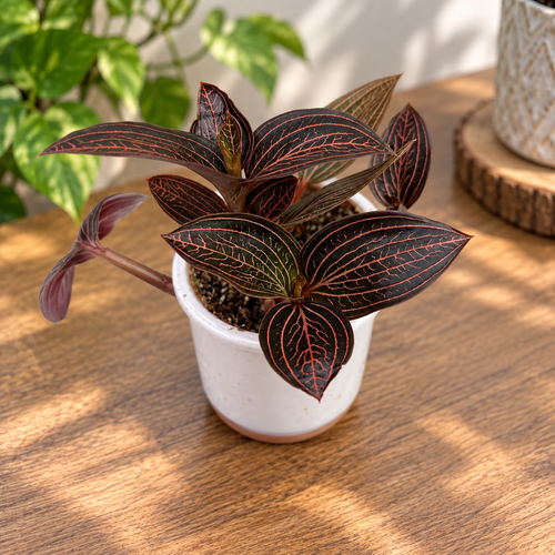 Ludochilus Dominyi × Anoectochilus roxburghii * (Jewel Orchid) - jewel orchid