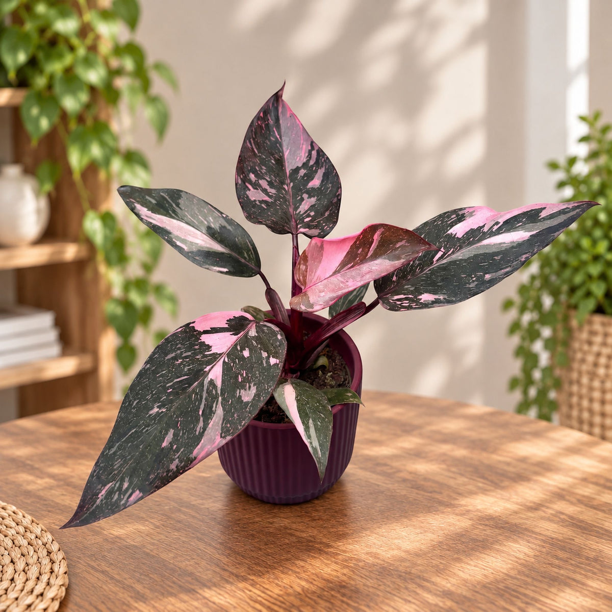 Филодендрон 'Pink Princess Marble'