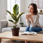 Ficus elastica Tineke XL - planta decorativa cu frunzis variegat