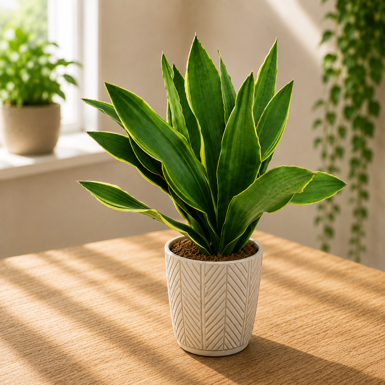 Sansevieria aubrytiana «Yellow Edge» - φυτό του φιδιού με χρυσοκίτρινες άκρες