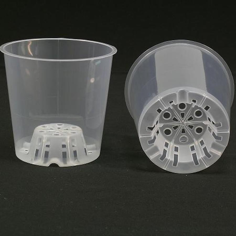 Transparent pot 19 cm - ideal for orchids, succulents, and plants sensitive to watering