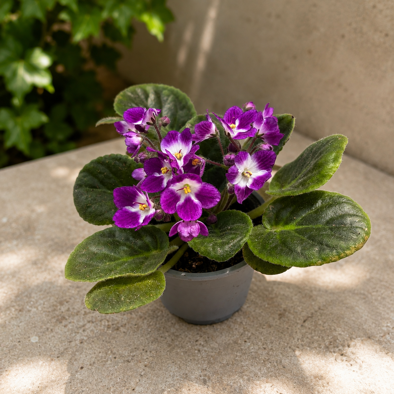Saintpaulia Andrea - violeta africana cu flori bicolore
