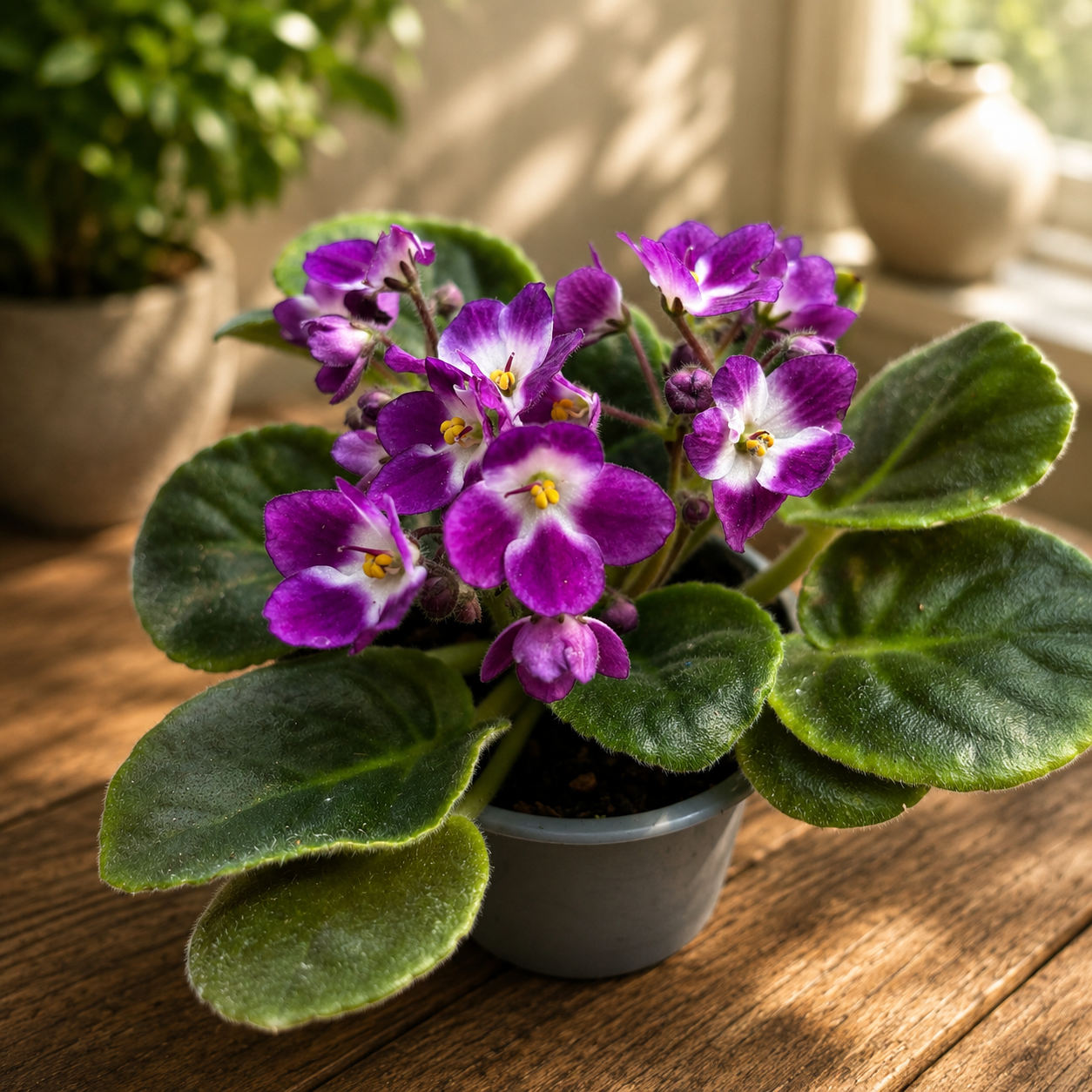 Saintpaulia Andrea - violeta africana cu flori bicolore