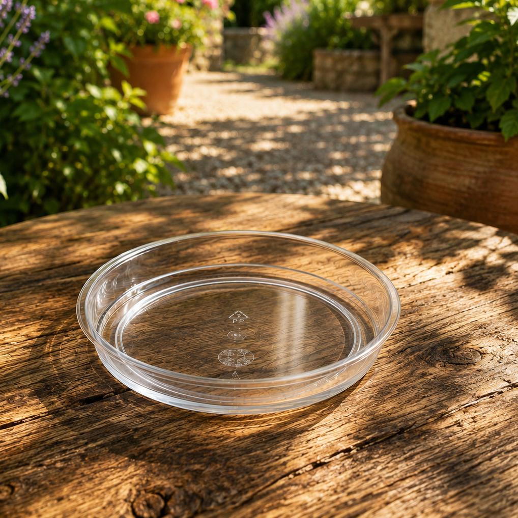Transparent plastic plate – diameter 12 cm