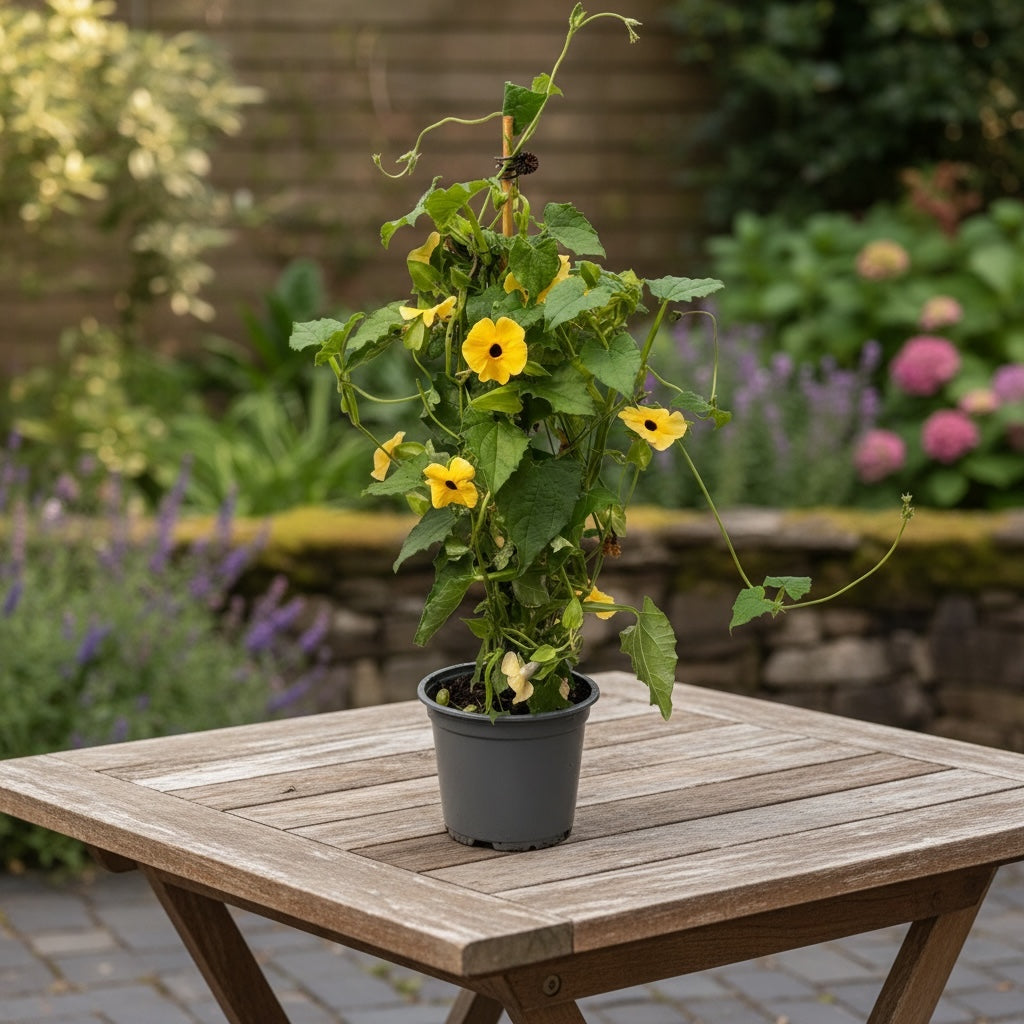 Thunbergia alata 'Yellow Dark Eye' (Suzana cu ochi negri)
