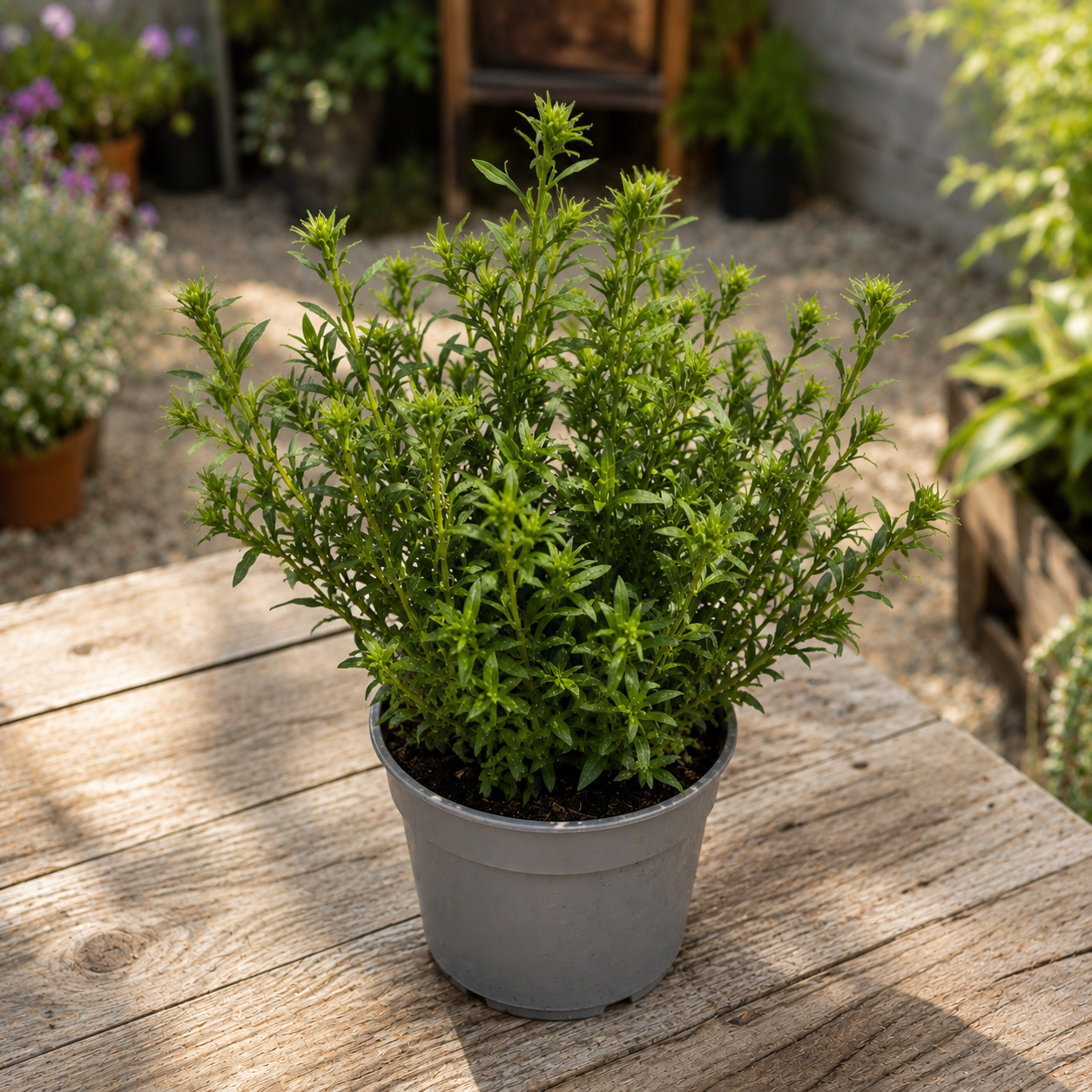 Aster dumosus (Grp) ‘Alpha Dark Purple’ - dwarf aster with abundant flowering