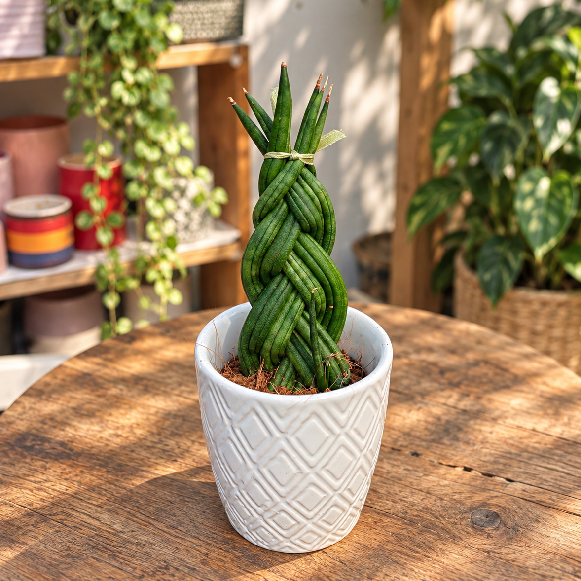 Sansevieria cylindrica (pletená) – Dekorativní a odolná rostlina, ideální pro moderní interiéry
